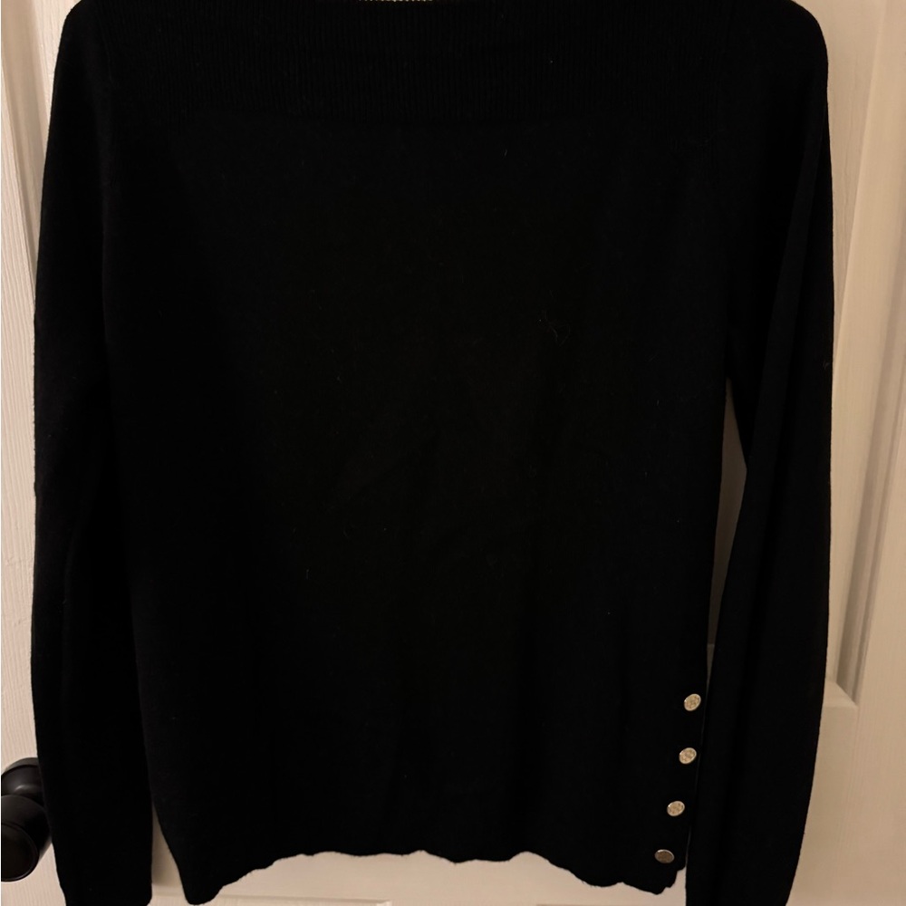 Ann Taylor Black Sweater with Button Accents